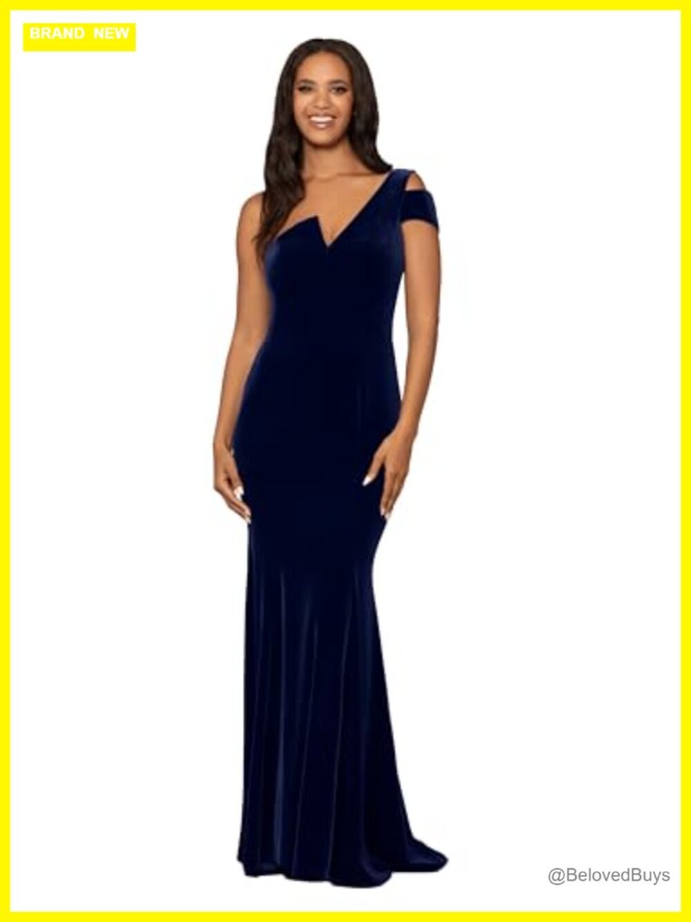 One Shoulder Velvet Mermaid Gown Formal Wedding Dress